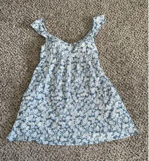 Eyeshadow juniors blue floral tie back babydoll‎ dress size large thumbnail 1