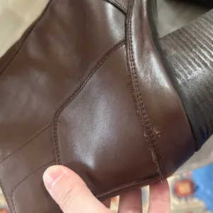 Hunter Refined Water Resistant Chocolate Brown Leather Heeled Ankle Boots thumbnail 5