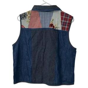 Koret City Blues Vintage Patchwork Vest(Size Medium)) Blue thumbnail 3