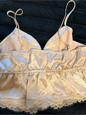 SHEIN Champagne Satin Lace Trim Cami thumbnail 5