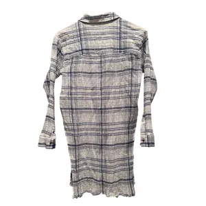 Anthropologie Pilcro Blue White Plaid Cotton Lightweight Tunic Top‎ XS thumbnail 4