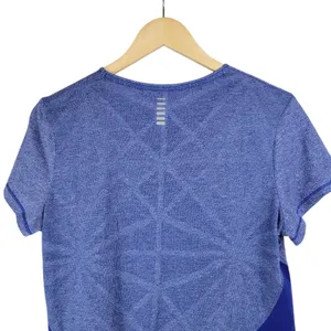 Under Armour‎ Women Blue Short Sleeve Running Training Shirt Top UA HeatGear thumbnail 5