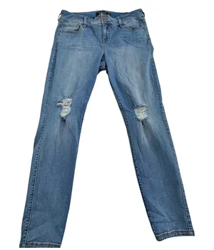 Torrid Premium 18R Mid Rise Ripped Skinny Leg Jegging Jeans Light Medium thumbnail 1