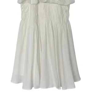 Glam White Halter Drop Waist Dress Sleeveless Ruffle Mini Dress Size Medium thumbnail 5