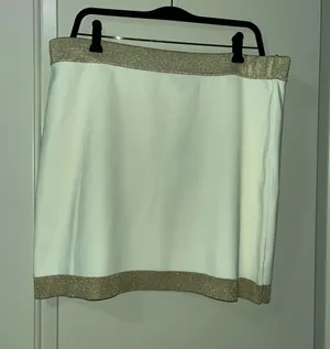 Michael Kors Cream and Gold Mini Skirt thumbnail 1