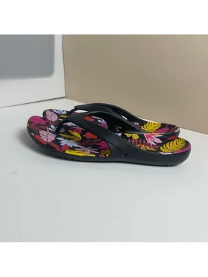 Crocs Summer Tropical Floral Flip Flops - Women’s Size 9 waterproof thumbnail 6