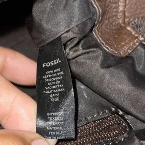Fossil Pebbled Leather Toiletry Zip Bag Travel Vintage 90s Cosmetic Overnight thumbnail 6