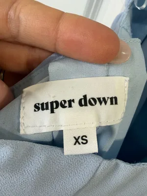 superdown Morgan Layered Tie Mini Dress in Baby Blue thumbnail 3