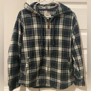 L.L.Bean Flannel Zip-Up Hoodie Jacket thumbnail 1
