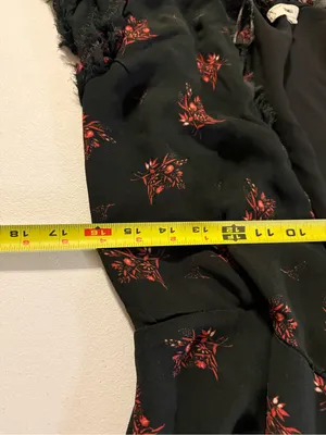 Dranella Wrap Lightweight Semi-Sheer Floral Black Small Frayed Fairy Dress thumbnail 7