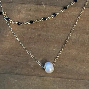 Frenzy delicate layered double chain necklace Gold thumbnail 3
