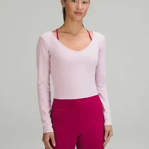 Lululemon align‎ long sleeved cropped workout top small thumbnail 5