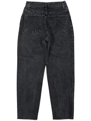 Vintage 90s Wrangler for Women Black Denim High Rise Taper Ankle Mom Jeans Sz 8 thumbnail 2