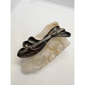 Vintage Taxco Mexico Sterling Silver Modernist Bow Brooch TS-01‎ 925 13.39g thumbnail 5