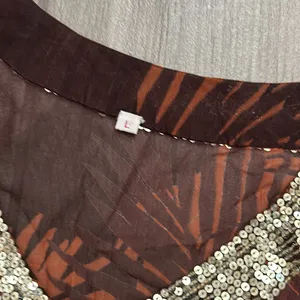 Sequin trim swim cover up Brown Size L thumbnail 3