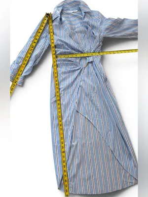 VERONICA BEARD AFTON WRAP AERO BLUE BRICK MULTI DRESS sz 2 thumbnail 13