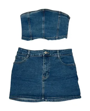 Pacsun LA Hearts Denim Skirt/Tube Top Set thumbnail 1