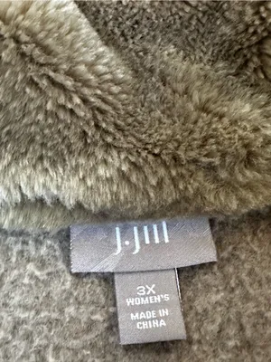 J Jill Fleece Pea Coat Jacket Faux Fur Collar Pockets Classic Winter Capsule thumbnail 2