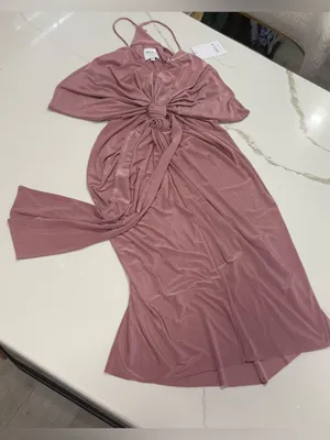 MISA Los Angeles Domino Draped Mini Dress Womens XS Blush Rose Warm Weather Glam thumbnail 7