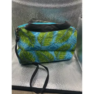 Paul Brent Tropical Parrot Canvas Crossbody Bag Blue Green Macaw Palm Leaf Art thumbnail 6