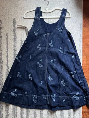 Anthropologie The Keiko Embroidered Denim Mini Dress by Maeve NWT Size: XXS thumbnail 9