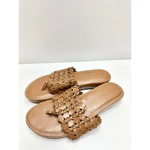 ALI MACGRAW Sandals Womens Size 8 Leather Wren Woven Slip On Shoes‎ thumbnail 3