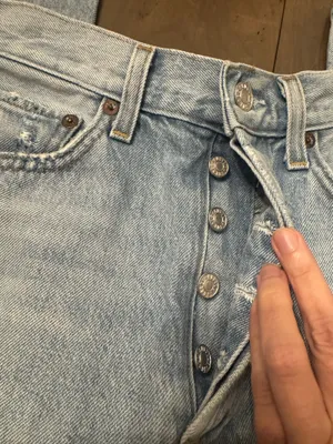 Agolde Size 24 Riley High Rise Straigh Crop Distresed Jeans Denim thumbnail 2