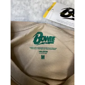 David Bowie Lets Dance Graphic T-Shirt Tan Pink Green 100%‎ Cotton Medium NEW.. thumbnail 3