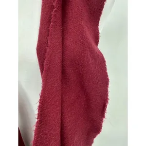100% Cashmere‎ Scarf Mens Womens One Size Maroon Fringe Made in Scotland FLAWED thumbnail 10