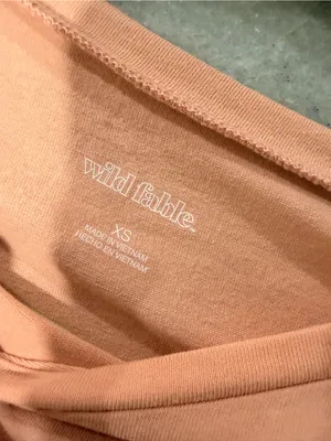 NWT Wild Fable Size XXS Rose Pink Cropped Baby Tee Short Sleeve Crew Neck thumbnail 8