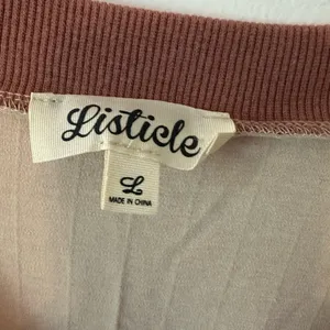 listicle cardigan Women’s size large two-tone ribbed cardigan thumbnail 2