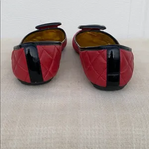 Marc Fisher Red& Black Leather Flats thumbnail 8
