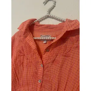 Johnny Was Size Medium Midi Dress Orla Puff Sleeve Embroidered Orange Preppy thumbnail 6