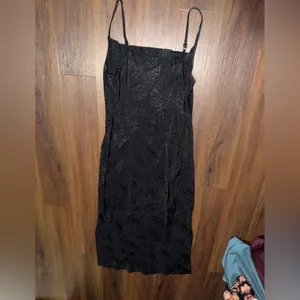 Nwot Anthropologie draped Amelie Black Jacquard slip dress $138 party formal thumbnail 7