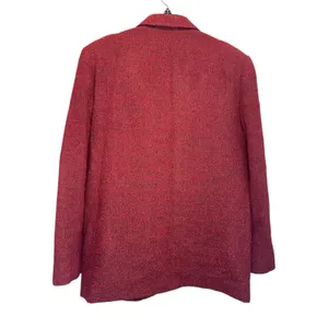 80s Country Suburban Dark Red Tweed Blazer 12 Made in‎ USA Notch Collar Vintage thumbnail 4