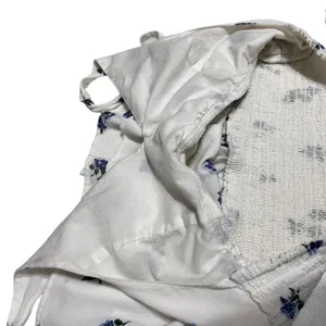 American Eagle Women Cottage Boho Halter Top‎ M White Floral Peplum Coquette Y2K thumbnail 5