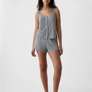 NWT Gap Linen  Gray Pajama Shorts thumbnail 3