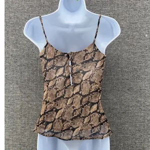 ASTR The Label Darla Cowl Neck Cami Top Snake Print Brown Neutral Capsule Rare thumbnail 4