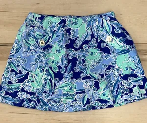 Lilly Pulitzer Blue Floral-Trim Mini Skort thumbnail 1