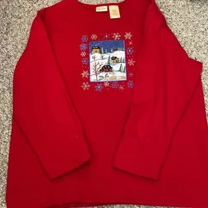 Vintage Bobbie Brooks holiday sweatshirt. Let it snow! Size XL thumbnail 1