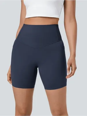 Halara UltraSculpt High Waisted Tummy Control Pocket Shaping Biker Shorts thumbnail 1