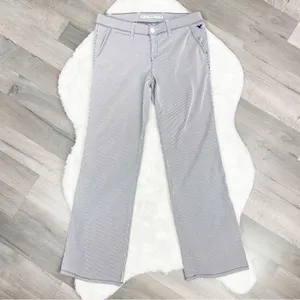 Grane Y2K Seersucker Stripe Low Rise Wide Leg Trouser Pants Blue White Juniors‎ thumbnail 3