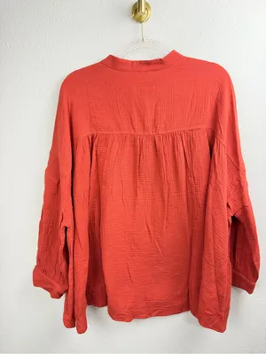 Noflik NWT 100% Cotton Relaxed Oversized Half Button-Up Tunic Top Size M thumbnail 6