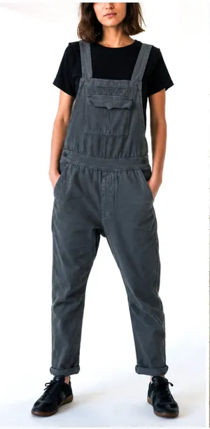 Seeker Canvas Overalls Womens L US 32 Gray Hemp Cotton Utility Workwear Made USA thumbnail 1