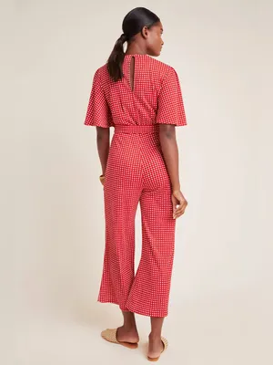 Anthropologie Margaret Belted red Jumpsuit romper 12 thumbnail 5