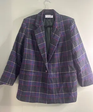 Dumas USA Plaid Blazer Jacket Vintage Preppy Academia Dark Academia Medium thumbnail 1