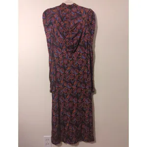 RTR Tanya Taylor Zoe Red Floral Ruched Mock Neck Long Sleeve Maxi Dress Sz Small thumbnail 3