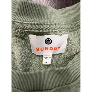 Sundry‎ "Capri Island Swim Club" Graphic Raglan Sweatshirt - Sage Green Size 2 thumbnail 2