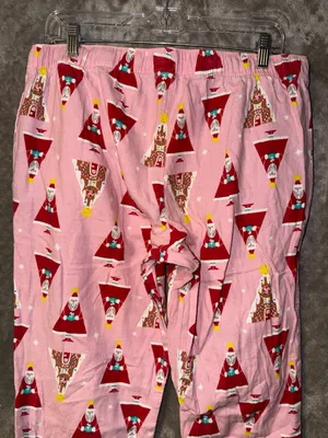 Old Navy Women's Holiday Pajama Bottoms Lounge Pants Santas Pink thumbnail 7