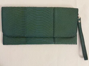 Urban Outfitters Deena & Ozzy Green Snake Embossed Wristlet Clutch thumbnail 1